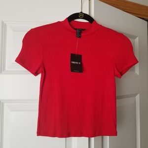 F21 mock neck crop top